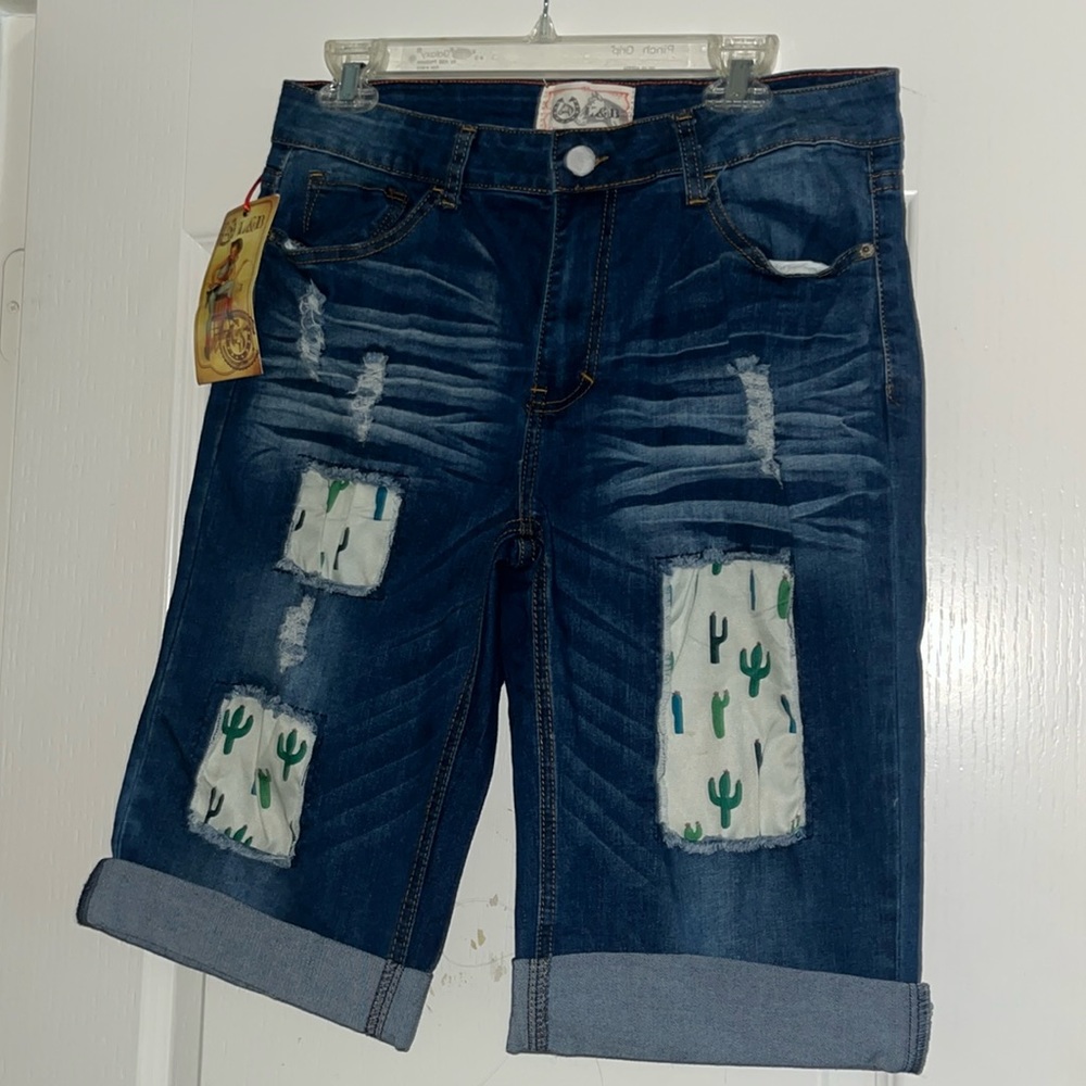 Long Denim Shorts